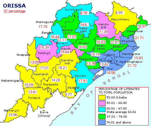 Districtwise ST and SC percentage - Orissa Higher Education Vision 2020 ...